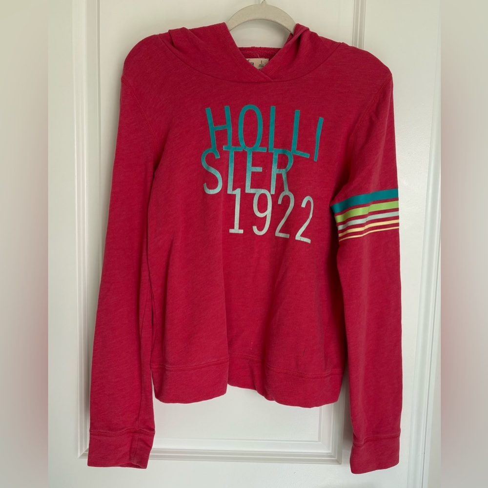 Hollister Vintage-Style Pink Pullover Hoodie
Women size L